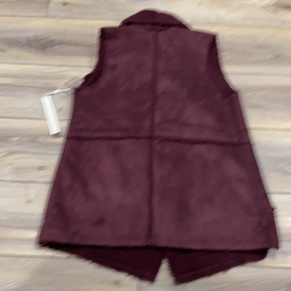 NWT CASLON Plum Burgundy Faux Shearling Suede Vest Size SMALL - Picture 5 of 13